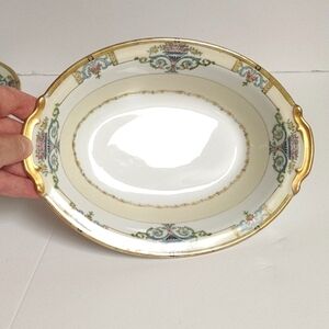 Vintage Noritake Hand Painted Japan Minaret Small Oval Serving Dish 9x6.5x2